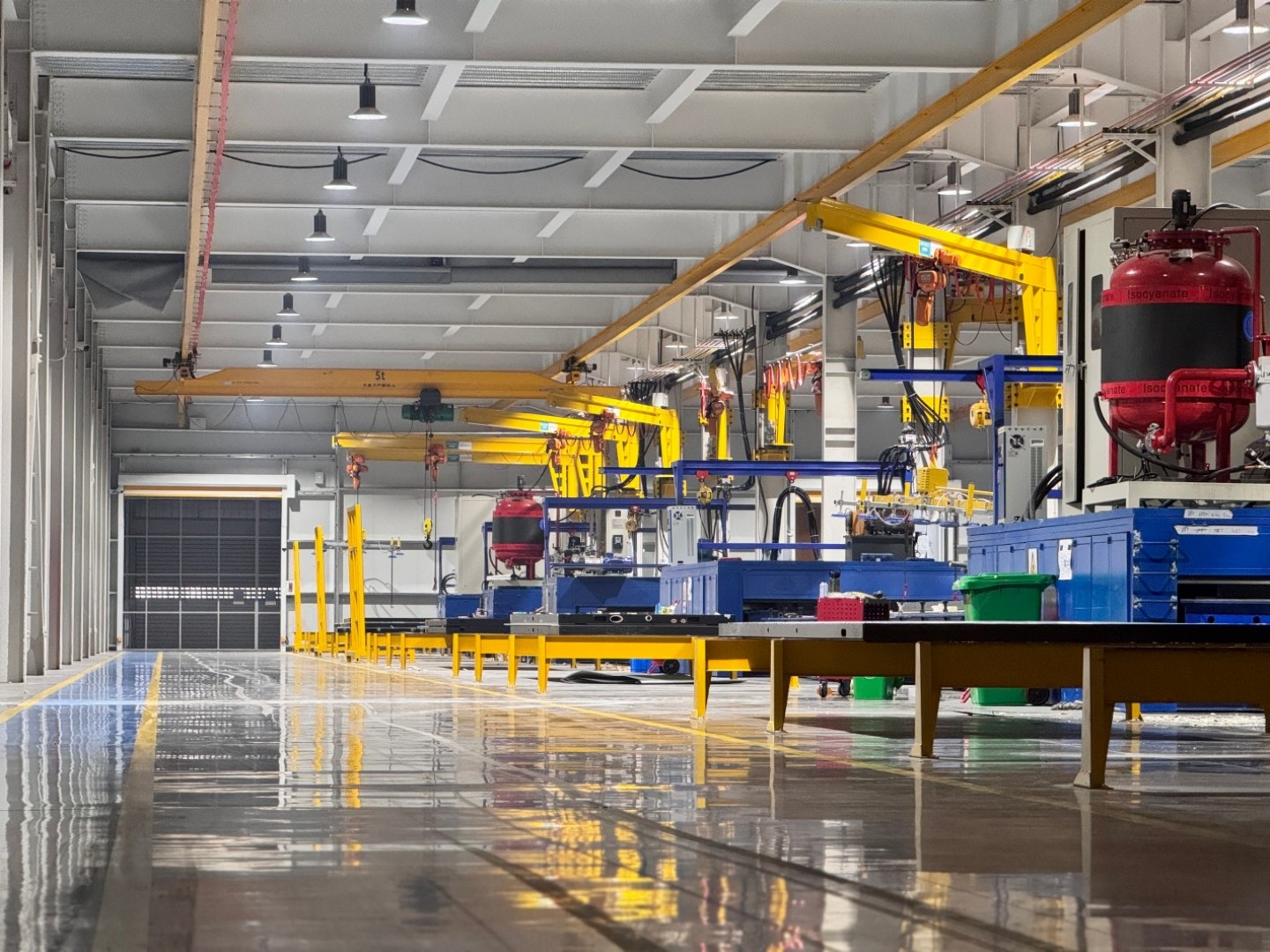 Prefab house steel structure assembly line at PTHouse factory